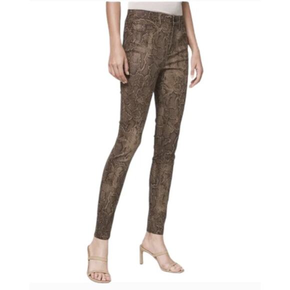 White House Black Market Denim - NWT White House Black Market Women Brown Snake Stretch Mid Rise Skinny Jeans 4S